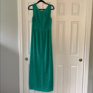 Emerald Green Oasis Lace Maxi Dress Size 8